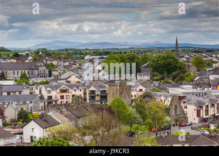 Irland, County Tipperary, Cashel, erhöhte mit Stadtblick Stockfoto