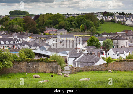 Irland, County Tipperary, Cashel, erhöhte mit Stadtblick Stockfoto