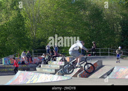 Glasgow Kelvingrove Park Szene Kelvingrove Skate Park Stockfoto