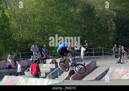 Glasgow Kelvingrove Park Szene Kelvingrove Skate Park Stockfoto