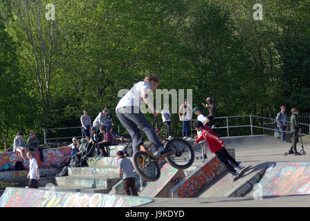 Glasgow Kelvingrove Park Szene Kelvingrove Skate Park Stockfoto