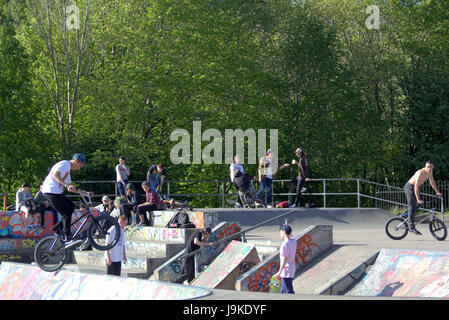 Glasgow Kelvingrove Park Szene Kelvingrove Skate Park Stockfoto