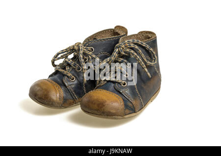 blau, isoliert, optional, Schuhe, Leder, Baby, jung, jünger, Schuh, blau, Stockfoto