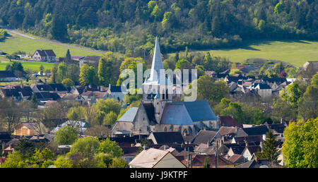 Frankreich, Aube (10), Vue Aerienne du Dorf des Riceys / / Frankreich, Aube (10), Aerial view von Les Riceys Stockfoto