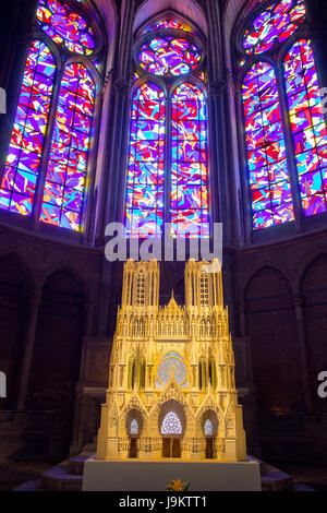 Marne (51), Frankreich, Reims, Cathédrale Notre-Dame Classée Patrimoine Mondial de UNESCO / / Frankreich, Marne (51), Reims, Kathedrale von Notre-Dame de Reims, Lis Stockfoto