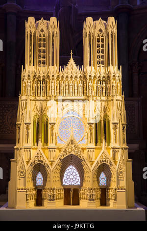 Marne (51), Frankreich, Reims, Cathédrale Notre-Dame Classée Patrimoine Mondial de UNESCO / / Frankreich, Marne (51), Reims, Kathedrale von Notre-Dame de Reims, Lis Stockfoto