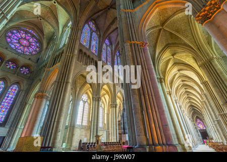 Marne (51), Frankreich, Reims, Cathédrale Notre-Dame Classée Patrimoine Mondial de UNESCO / / Frankreich, Marne (51), Reims, Kathedrale von Notre-Dame de Reims, Lis Stockfoto