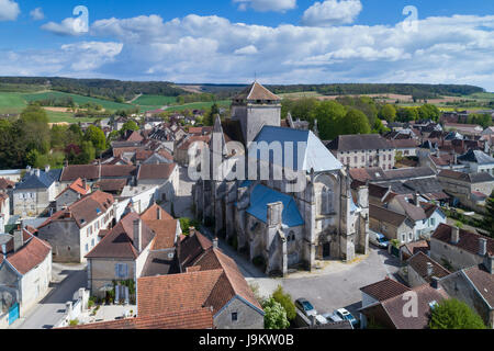 Frankreich, Aube (10), Vue Aerienne du Dorf des Riceys / / Frankreich, Aube (10), Aerial view von Les Riceys Stockfoto