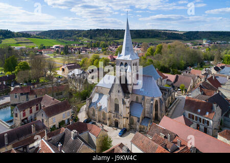 Frankreich, Aube (10), Vue Aerienne du Dorf des Riceys / / Frankreich, Aube (10), Aerial view von Les Riceys Stockfoto