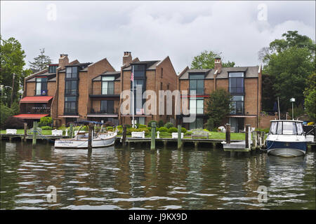 Am Wasser Häuser, Annapolis, Maryland, USA Stockfoto