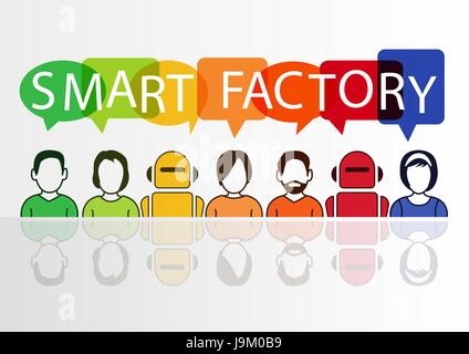 Smart Factory-Konzept als Vektor-illustration Stock Vektor