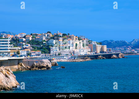 Die Corniche Kennedy in Marseille Stockfoto