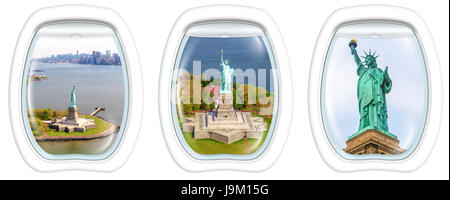 Freiheitsstatue Liberty Bullaugen Stockfoto