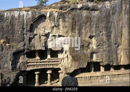 Ellora Höhlen, Aurangabad, Maharashtra, Indien, Asien Stockfoto