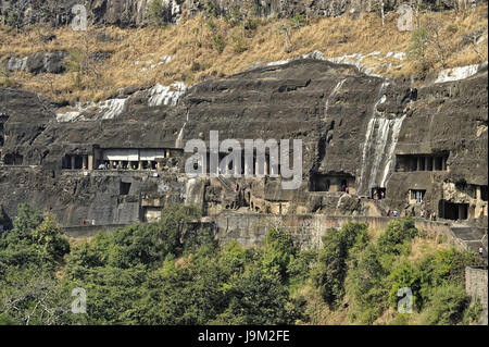 Ajanta Höhlen, Aurangabad, Maharashtra, Indien, Asien Stockfoto