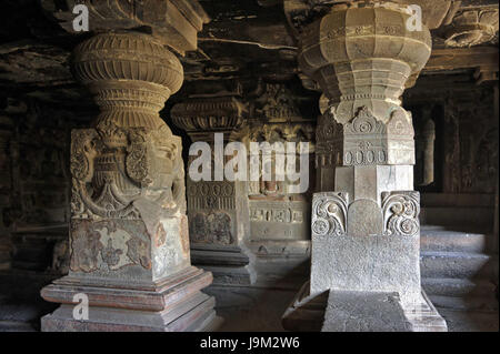 Ellora Höhlen, Aurangabad, Maharashtra, Indien, Asien Stockfoto