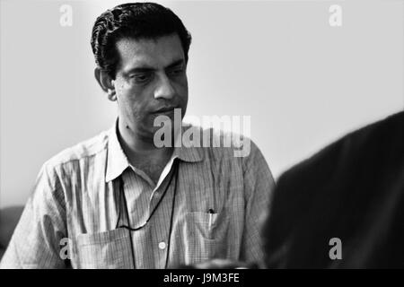 Satyajit Ray, indischer Filmemacher, Drehbuchautor, Autor, Essayist, Texter, Zeitschriftenredakteur, Illustrator, Kalligraph, Musikkomponist, Indien Stockfoto