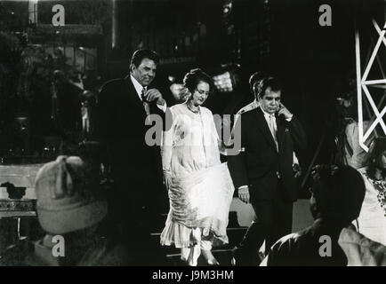 Indische Filmschauspieler und Schauspielerin, Dharmendra, Saira Banu und Dilip Kumar, Indien, Asien Stockfoto