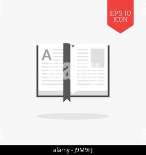 Offenes Buch-Symbol. Flache Design grau-Symbol. Moderne Benutzeroberfläche Webnavigation, Zeichen. Abbildung element Stock Vektor