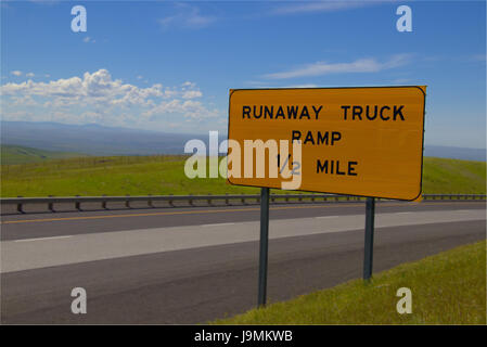 "Außer Kontrolle geratenen LKW Rampe 1/2 Meile" Stockfoto