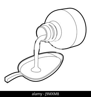 Medizinische Sirup Symbol, Umriss-Stil Stock Vektor
