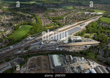 Siemens, drei Brücken Traincare Anlage Website, Crawley, West Sussex ist mehr als 1,4 Meilen in der Länge und wurde von VolkerFitzpatrick gebaut. Stockfoto