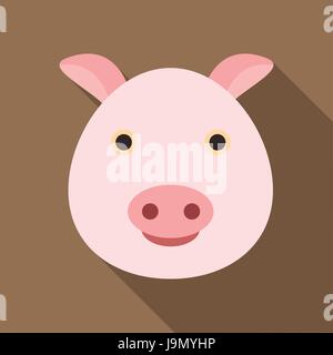 Schwein-Symbol, flachen Stil Stock Vektor