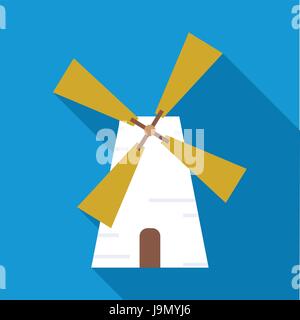 Mühle-Symbol, flachen Stil Stock Vektor