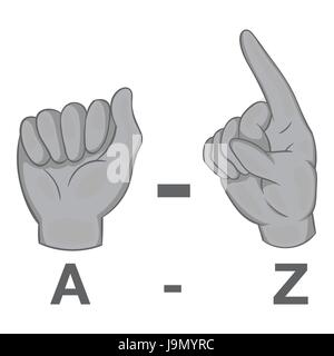 Sprache der Gesten Symbol, grauen Stil Monochrom Stock Vektor