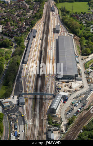 Siemens, drei Brücken Traincare Anlage Website, Crawley, West Sussex ist mehr als 1,4 Meilen in der Länge und wurde von VolkerFitzpatrick gebaut. Stockfoto