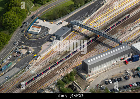 Siemens, drei Brücken Traincare Anlage Website, Crawley, West Sussex ist mehr als 1,4 Meilen in der Länge und wurde von VolkerFitzpatrick gebaut. Stockfoto