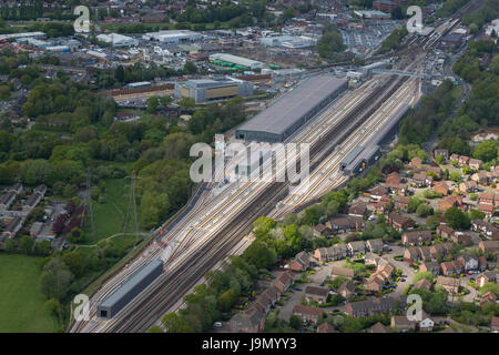 Siemens, drei Brücken Traincare Anlage Website, Crawley, West Sussex ist mehr als 1,4 Meilen in der Länge und wurde von VolkerFitzpatrick gebaut. Stockfoto