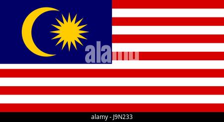 Flagge von Malaysia, Vektor-illustration Stock Vektor