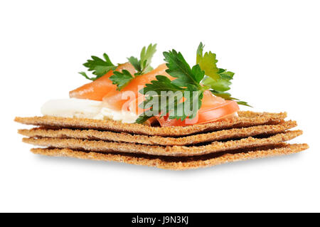 isoliert, Käse, Verein, Club, Lachs, Tomate, lecker, einfach, Snack, Stockfoto