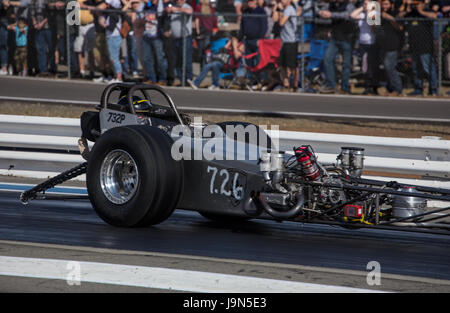 Drag Racer auf der Linie in der Redding zieht in Kalifornien. Stockfoto