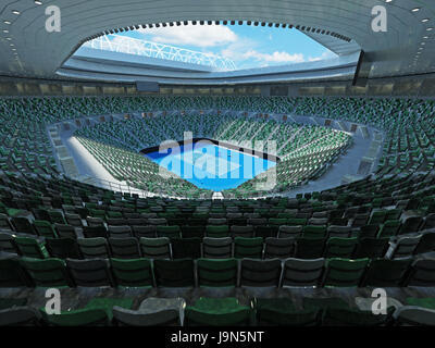 3D Render schöne moderne Tennis Grand-slam-Lookalike Stadion für 15.000 fans Stockfoto