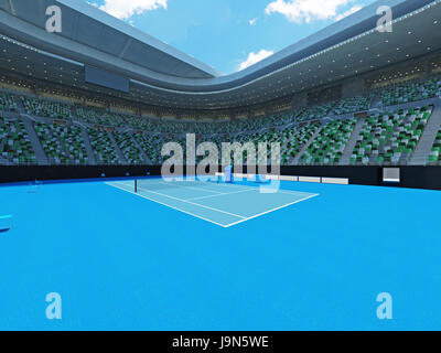 3D Render schöne moderne Tennis Grand-slam-Lookalike Stadion für 15.000 fans Stockfoto