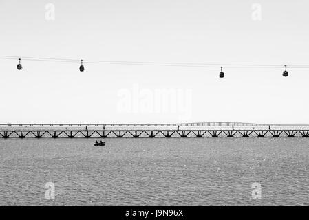 Seilbahnen (Parque Das Nações), Lisboa Stockfoto