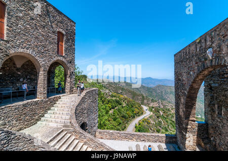 Blick auf Sant Pere de Rodes, Girona, Katalonien Stockfoto