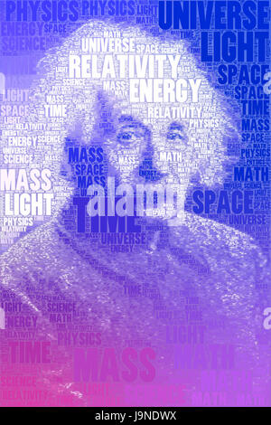 Albert Einstein Wort Porträt. Stockfoto