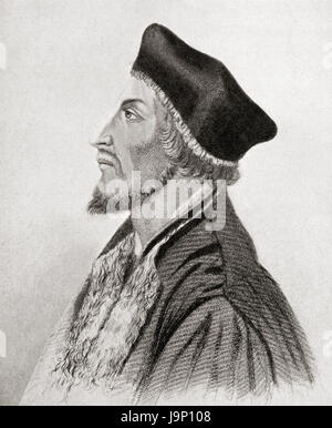 Jan Hus, aka John Hus oder John Huss, c. 1369-1415. Tschechischer Priester, Philosoph, Master, Dekan und Rektor an der Karlsuniversität in Prag, Reformator, Gründer der hussitischen und eine wegweisende Figur in der böhmischen Restaurierung.  Hutchinson Geschichte der Nationen veröffentlichte 1915. Stockfoto