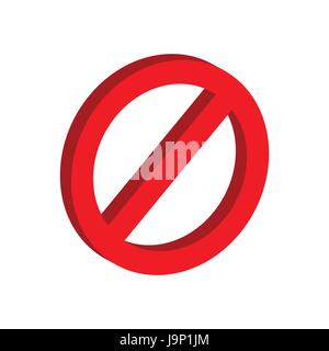 Stop-Schild-Symbol. Flache isometrische Symbol oder Logo. 3D Style Piktogramm für Web-Design, UI, Mobile App, Infografik. Vektor-Illustration auf weißem Hintergrund Stock Vektor