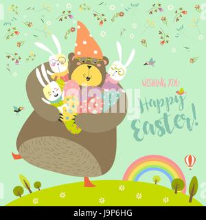 Happy Easter-Gruß-Vektor-illustration Stock Vektor
