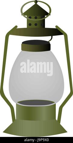 Vintage camping alte Lampe zum Wandern. Vektor-illustration Stock Vektor
