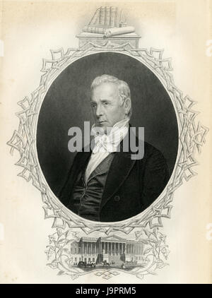 Antike c1860 Gravur, James Buchanan. James Buchanan Jr. (1791-1868) war der 15. Präsident der Vereinigten Staaten (1857Ð61), unmittelbar vor dem amerikanischen Bürgerkrieg dienen. QUELLE: ORIGINAL GRAVUR. Stockfoto