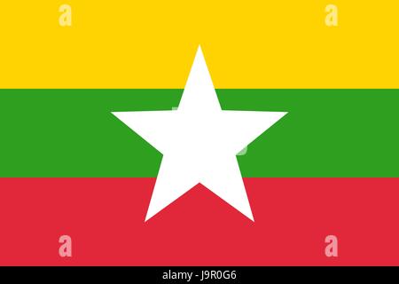 Flagge von Myanmar Stock Vektor