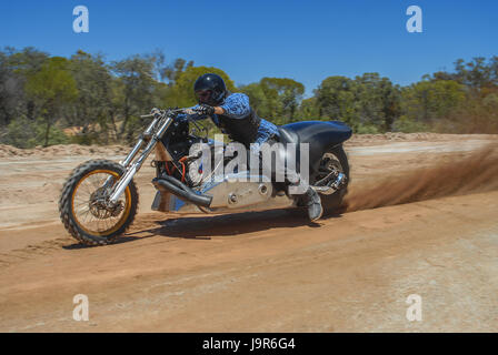 Dragster Motorrad in Aktion Stockfoto