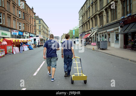 West End Festival Szenen und Menschen, Glasgow-Darsteller Stockfoto