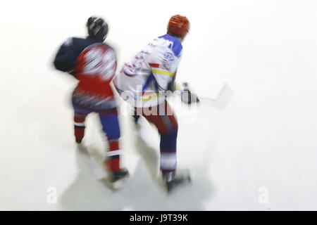 Eishockey, Spielszene, Unschärfe, Stockfoto