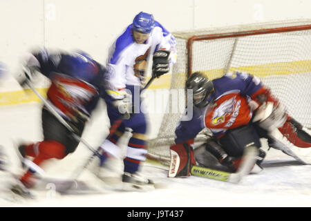 Eishockey, Spielszene, Unschärfe, Stockfoto